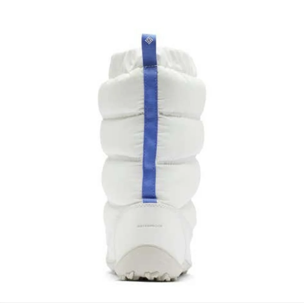 Columbia White Slip On Snow Boots Quilted Puffy Waterproof Insulated Cold Weathe